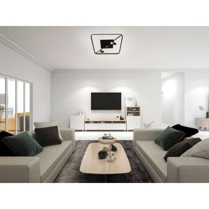 Dimmbare LED-Deckenleuchte LED/70W/230V 3000-6500K schwarz + Fernbedienung