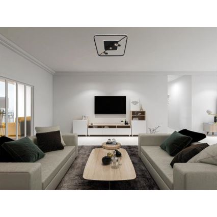 Dimmbare LED-Deckenleuchte LED/70W/230V 3000-6500K schwarz + Fernbedienung