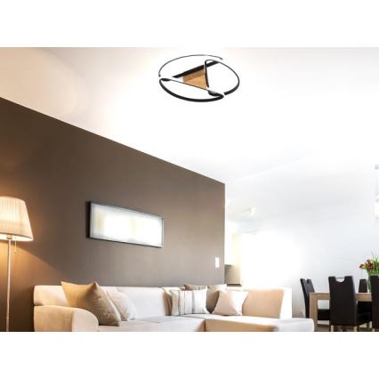 Dimmbare LED-Deckenleuchte LED/75W/230V 3000-6500K braun/schwarz + Fernbedienung