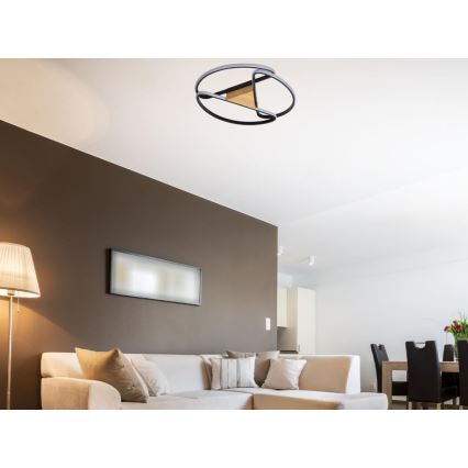 Dimmbare LED-Deckenleuchte LED/75W/230V 3000-6500K braun/schwarz + Fernbedienung