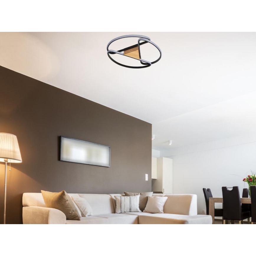Dimmbare LED-Deckenleuchte LED/75W/230V 3000-6500K braun/schwarz + Fernbedienung