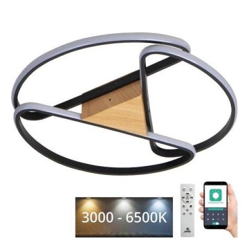 Dimmbare LED-Deckenleuchte LED/75W/230V 3000-6500K braun/schwarz + Fernbedienung