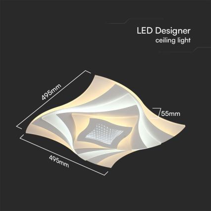 Dimmbare LED-Deckenleuchte LED/75W/230V 3000-6500K + Fernbedienung