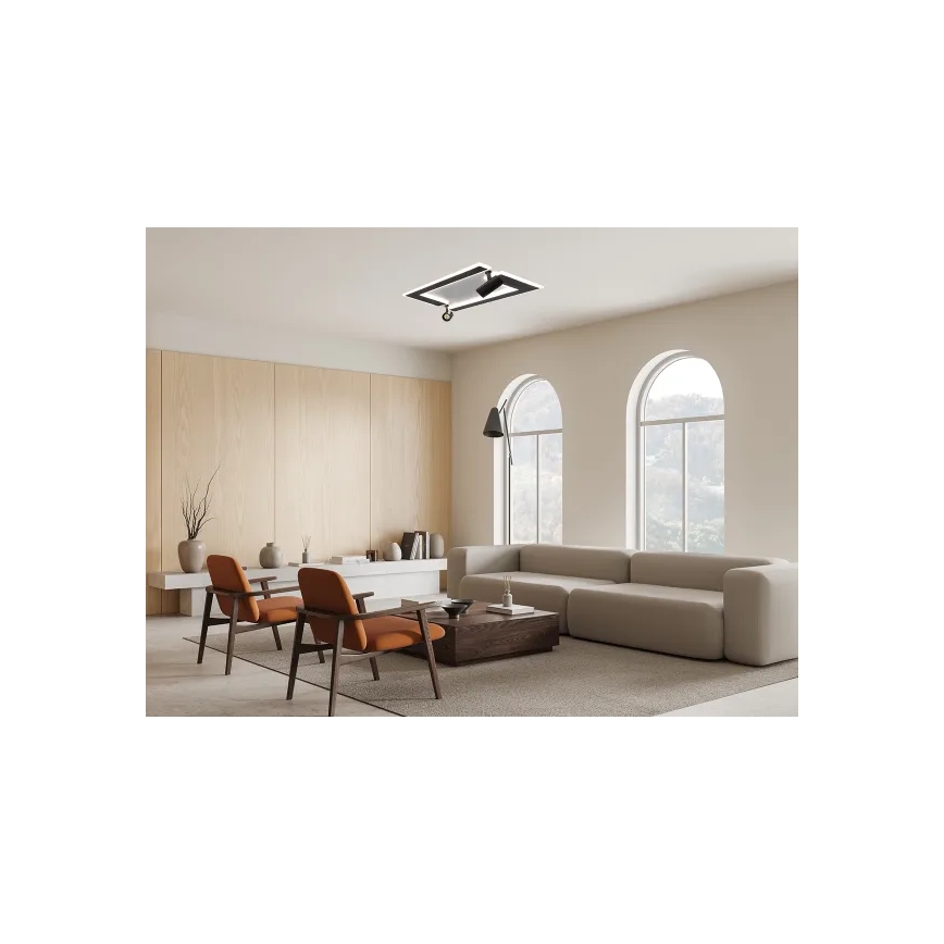 Dimmbare LED-Deckenleuchte LED/80W/230V 3000-6500K schwarz + Fernbedienung
