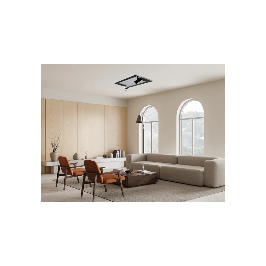 Dimmbare LED-Deckenleuchte LED/80W/230V 3000-6500K schwarz + Fernbedienung