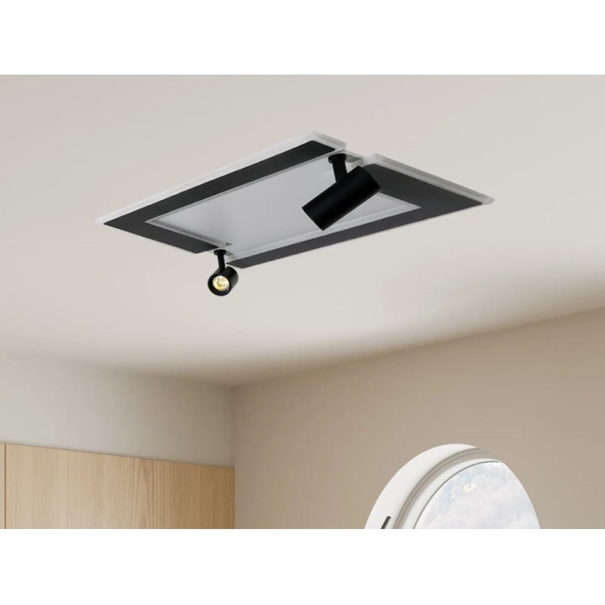 Dimmbare LED-Deckenleuchte LED/80W/230V 3000-6500K schwarz + Fernbedienung