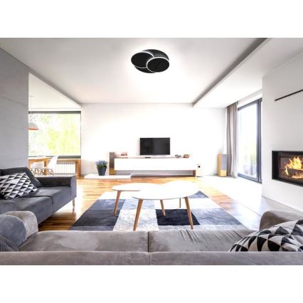 Dimmbare LED-Deckenleuchte LED/90W/230V 3000-6500K schwarz + Fernbedienung