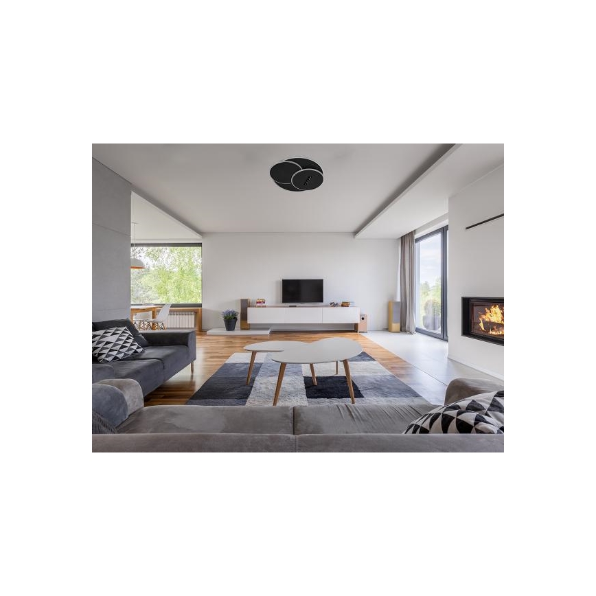 Dimmbare LED-Deckenleuchte LED/90W/230V 3000-6500K schwarz + Fernbedienung