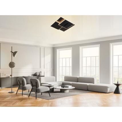 Dimmbare LED-Deckenleuchte LED/95W/230V 3000-6500K schwarz + Fernbedienung