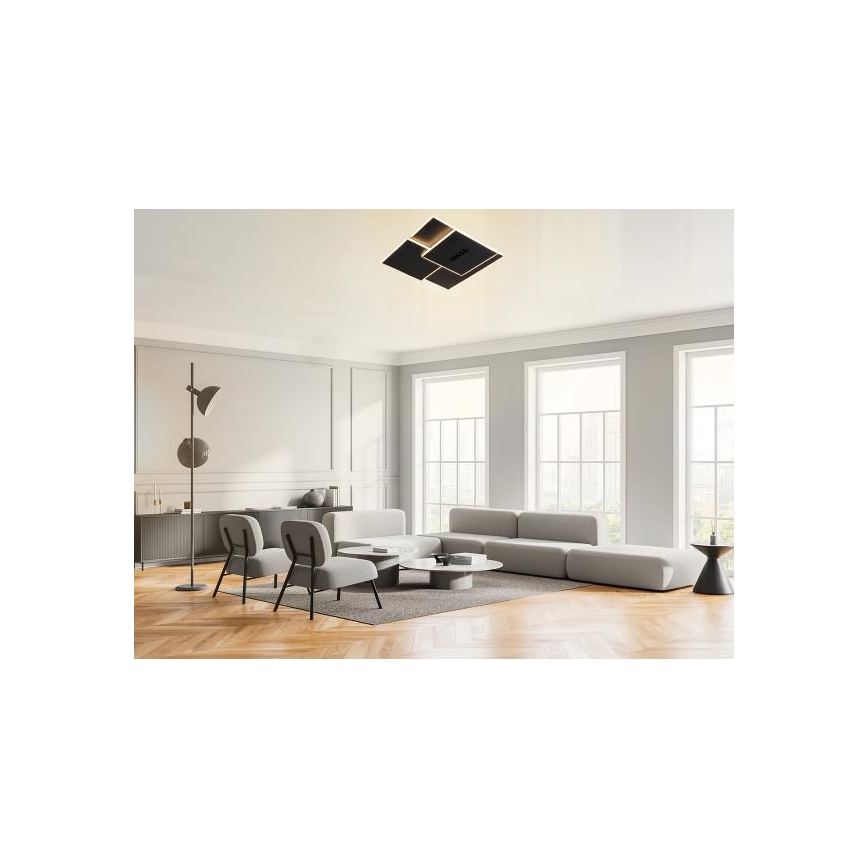 Dimmbare LED-Deckenleuchte LED/95W/230V 3000-6500K schwarz + Fernbedienung