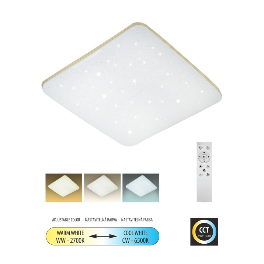 Dimmbare LED-Deckenleuchte MANA LED/36W/230V 2700-6500K 43x43 cm + Fernbedienung