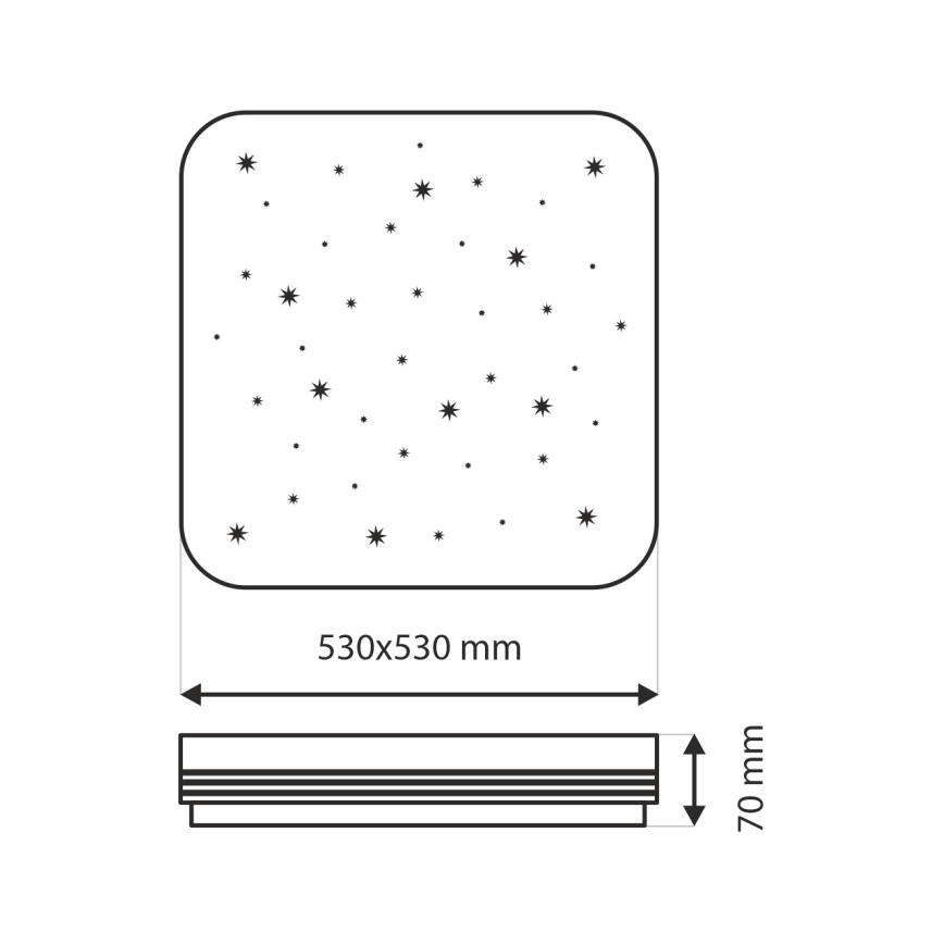Dimmbare LED-Deckenleuchte MANA LED/60W/230V 2700-6500K 53x53 cm + Fernbedienung