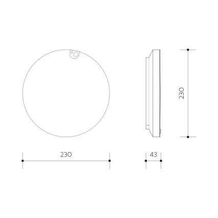 Dimmbare LED-Deckenleuchte mit Bewegungs- und Dämmerungssensor, 6/12/18 W, 230 V, Ø 23 cm