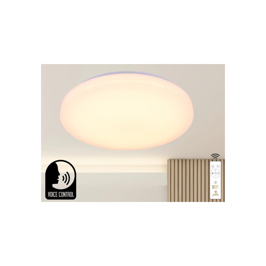 Dimmbare LED-Deckenleuchte mit Sprachsteuerung OPAL LED/48W/230V 2700-6500K weiß + Fernbedienung