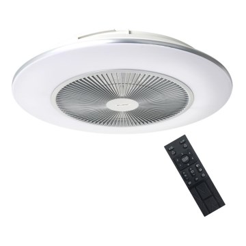 Dimmbare LED-Deckenleuchte mit Ventilator ARIA LED/38W/230V 3000-6000K silbern + Fernbedienung