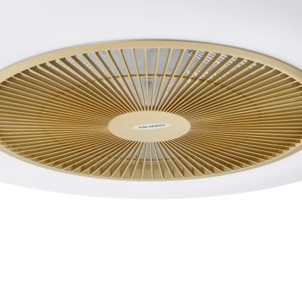 Dimmbare LED-Deckenleuchte mit Ventilator ARIA LED/38W/230V 3000-6000K golden + Fernbedienung