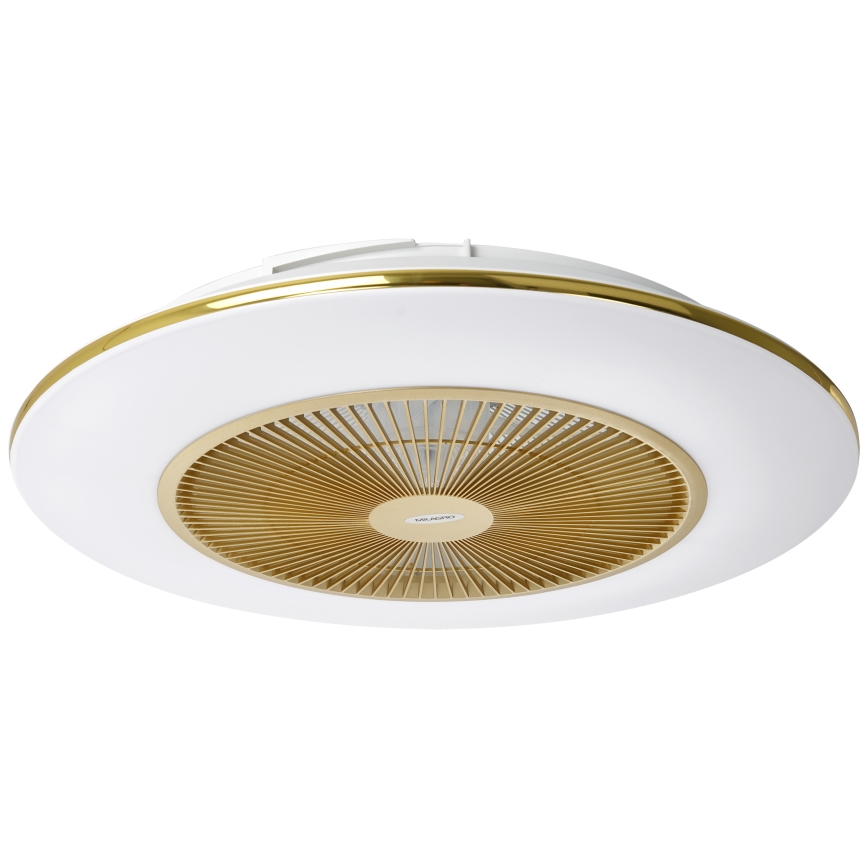 Dimmbare LED-Deckenleuchte mit Ventilator ARIA LED/38W/230V 3000-6000K golden + Fernbedienung