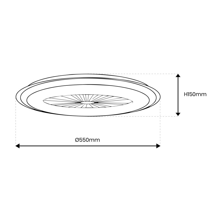 Dimmbare LED-Deckenleuchte mit Ventilator ARIA LED/38W/230V 3000-6000K silbern + Fernbedienung