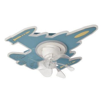 Dimmbare LED-Deckenleuchte mit Ventilator für Kinderzimmer LED/63W/230V 3000/4000/6000K 68x57 cm blau + Fernbedienung