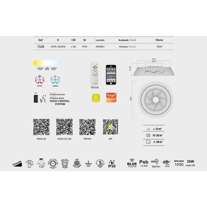 Dimmbare LED-Deckenleuchte mit Ventilator HIMALAYA LED/70W/230V + Fernbedienung