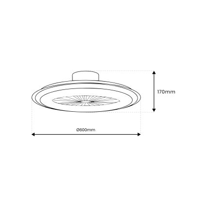 Dimmbare LED-Deckenleuchte mit Ventilator ZEPHYR LED/48W/230V 3000-6000K schwarz + Fernbedienung