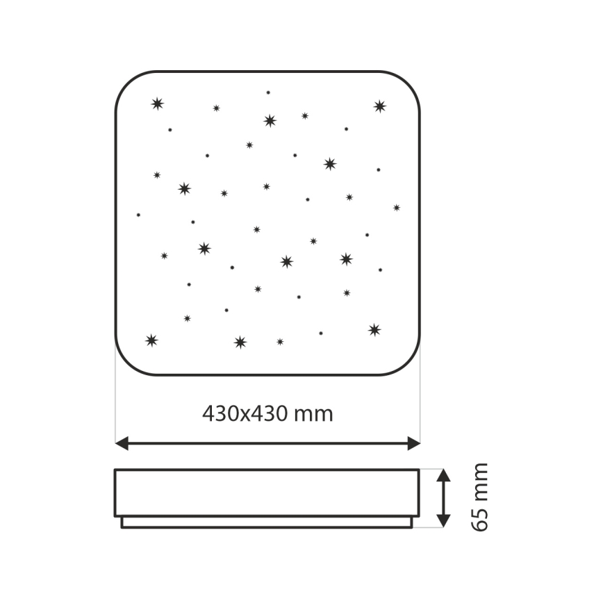 Dimmbare LED-Deckenleuchte NERIS LED/36W/230V 2700-6500K 43x43 cm + Fernbedienung