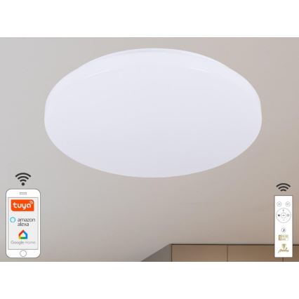 Dimmbare LED-Deckenleuchte OPAL LED/48W/230V 2700-6500K Wi-Fi Tuya weiß + Fernbedienung