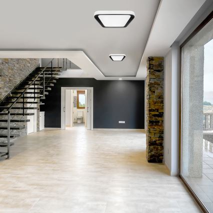 Dimmbare LED-Deckenleuchte QUADRO LED/38W/230V 3000-6000K weiß/schwarz + Fernbedienung