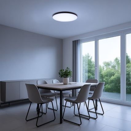 Dimmbare LED-Deckenleuchte SIENA LED/80W/230V 3000-6000K Ø 75 cm schwarz + Fernbedienung