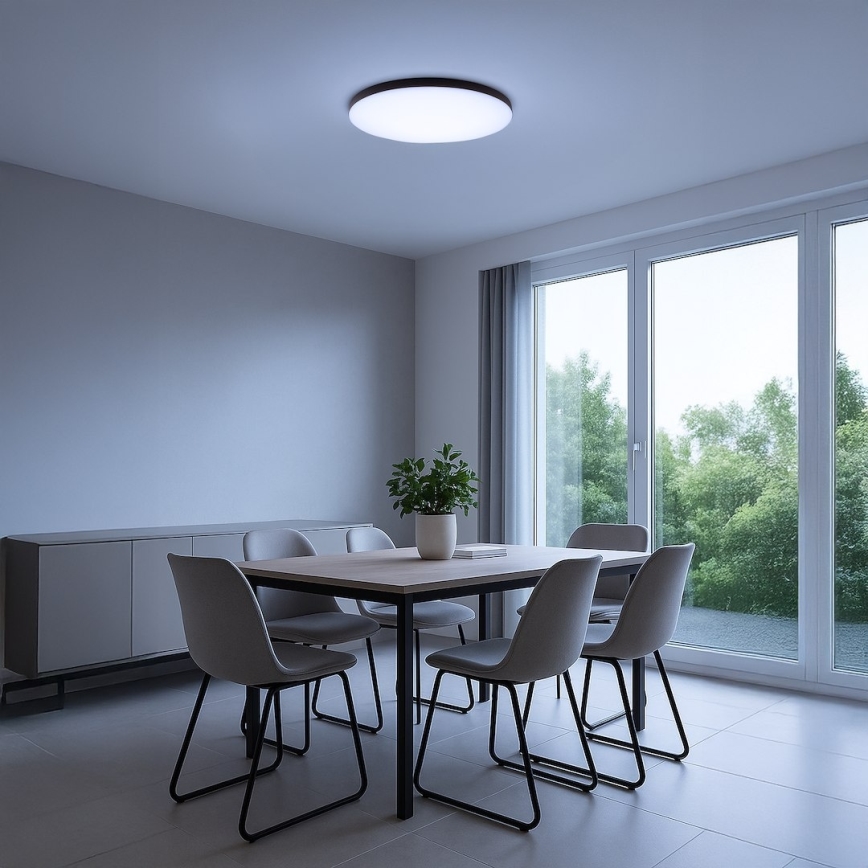 Dimmbare LED-Deckenleuchte SIENA LED/80W/230V 3000-6000K Ø 75 cm schwarz + Fernbedienung