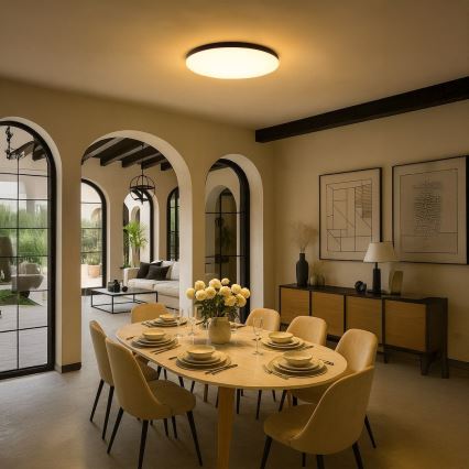 Dimmbare LED-Deckenleuchte SIENA LED/80W/230V 3000-6000K Ø 75 cm schwarz + Fernbedienung