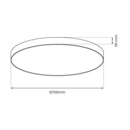 Dimmbare LED-Deckenleuchte SIENA LED/80W/230V 3000-6000K Ø 75 cm schwarz + Fernbedienung