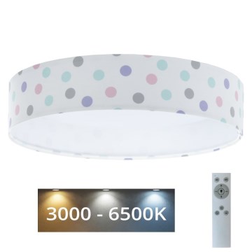 Dimmbare LED-Deckenleuchte SMART GALAXY KIDS LED/24W/230V 3000-6500K Punkte bunt + Fernbedienung