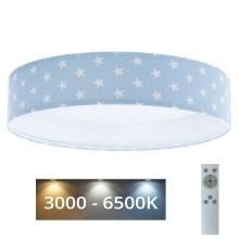 Dimmbare LED-Deckenleuchte SMART GALAXY KIDS LED/24W/230V 3000-6500K Sterne blau/weiß + Fernbedienung