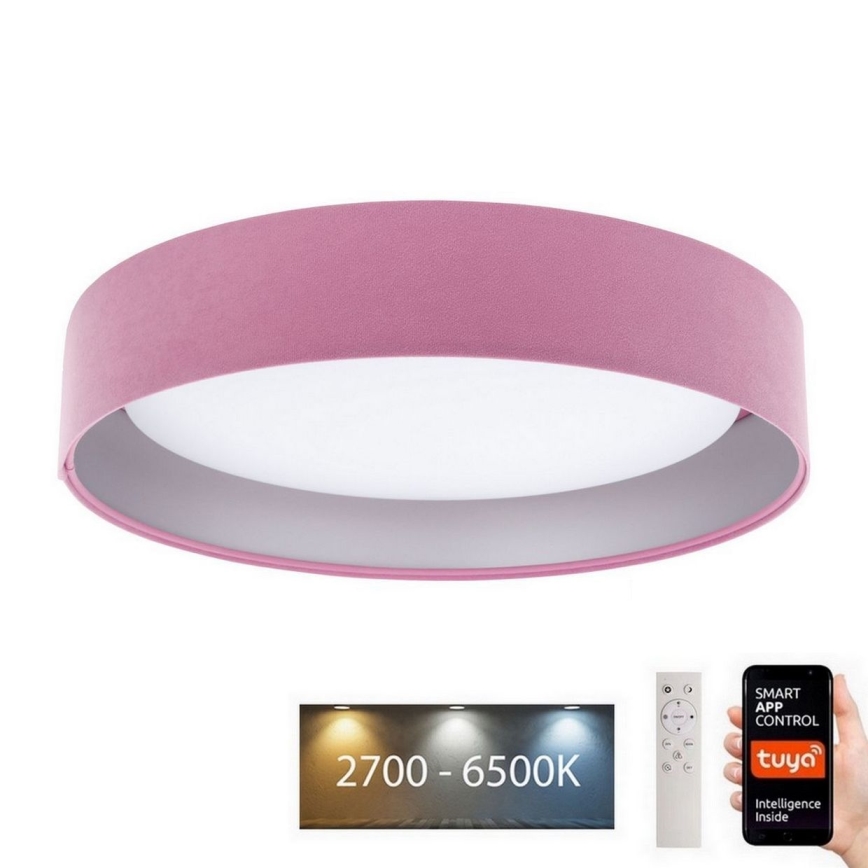 Dimmbare LED-Deckenleuchte SMART GALAXY LED/24W/230V d 45 cm 2700-6500K Wi-Fi Tuya pink/silbern + Fernbedienung