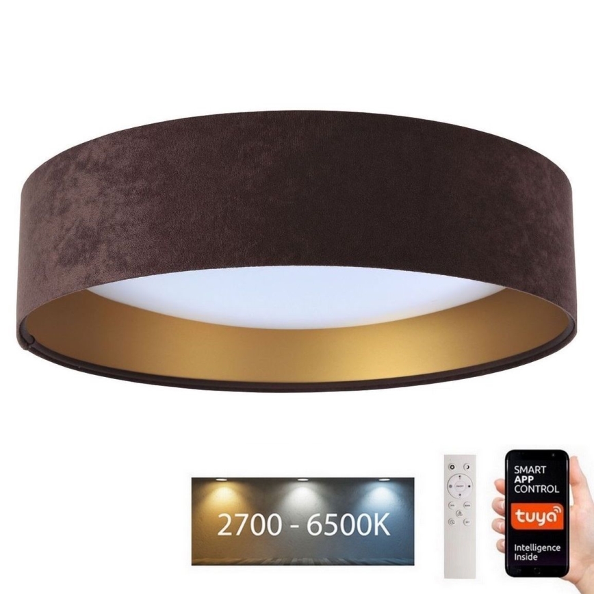 Dimmbare LED-Deckenleuchte SMART GALAXY LED/36W/230V d 55 cm 2700-6500K Wi-Fi Tuya braun/golden + Fernbedienung