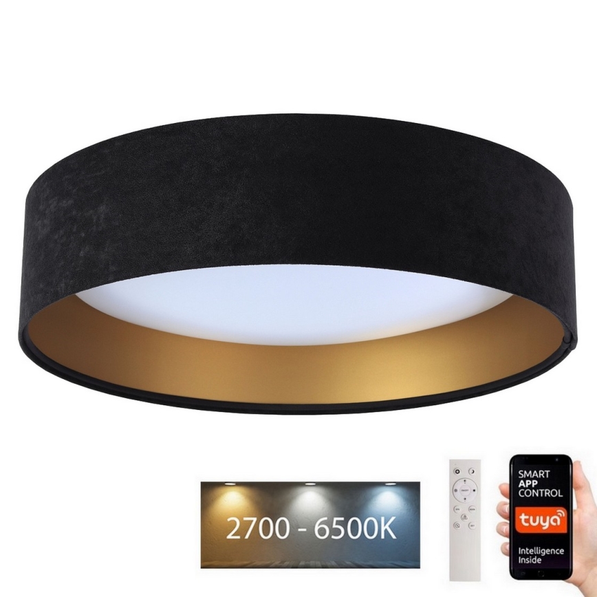 Dimmbare LED-Deckenleuchte SMART GALAXY LED/36W/230V d 55 cm 2700-6500K Wi-Fi Tuya schwarz/golden + Fernbedienung