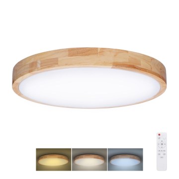 Dimmbare LED-Deckenleuchte SOLID OAK LED/60W/230V 3000-6500K Eiche d 51 cm + Fernbedienung