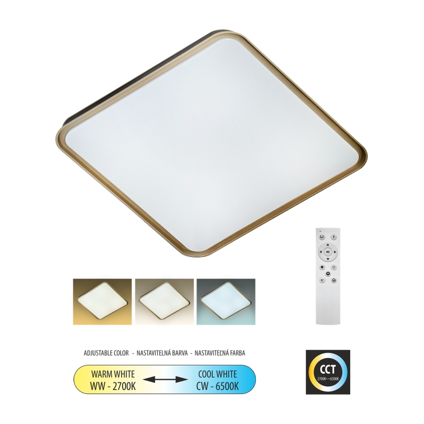 Dimmbare LED-Deckenleuchte UNA LED/60W/230V 2700-6500K 50x50 cm + Fernbedienung