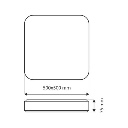 Dimmbare LED-Deckenleuchte UNA LED/60W/230V 2700-6500K 50x50 cm + Fernbedienung