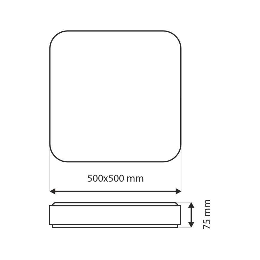 Dimmbare LED-Deckenleuchte UNA LED/60W/230V 2700-6500K 50x50 cm + Fernbedienung