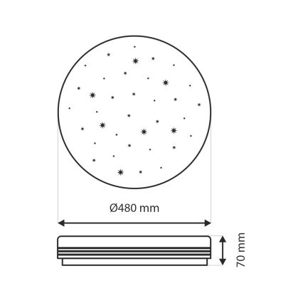 Dimmbare LED-Deckenleuchte VENTA LED/36W/230V 2700-6500K d 48 cm + Fernbedienung