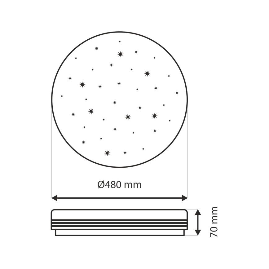 Dimmbare LED-Deckenleuchte VENTA LED/36W/230V 2700-6500K d 48 cm + Fernbedienung