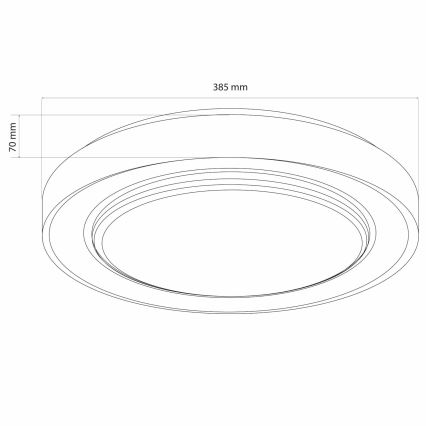 Dimmbare LED-Deckenleuchte für Badezimmer ZYGMUNT LED/48W/230V d 38,5 cm 3000-6000K IP44 + Fernbedienung
