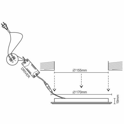 Dimmbare LED-Einbauleuchte/12W/230V 3000-6500K Wi-Fi Tuya