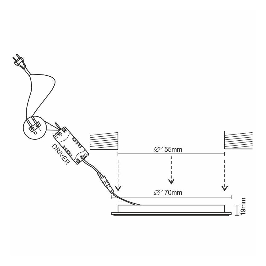 Dimmbare LED-Einbauleuchte/12W/230V 3000-6500K Wi-Fi Tuya