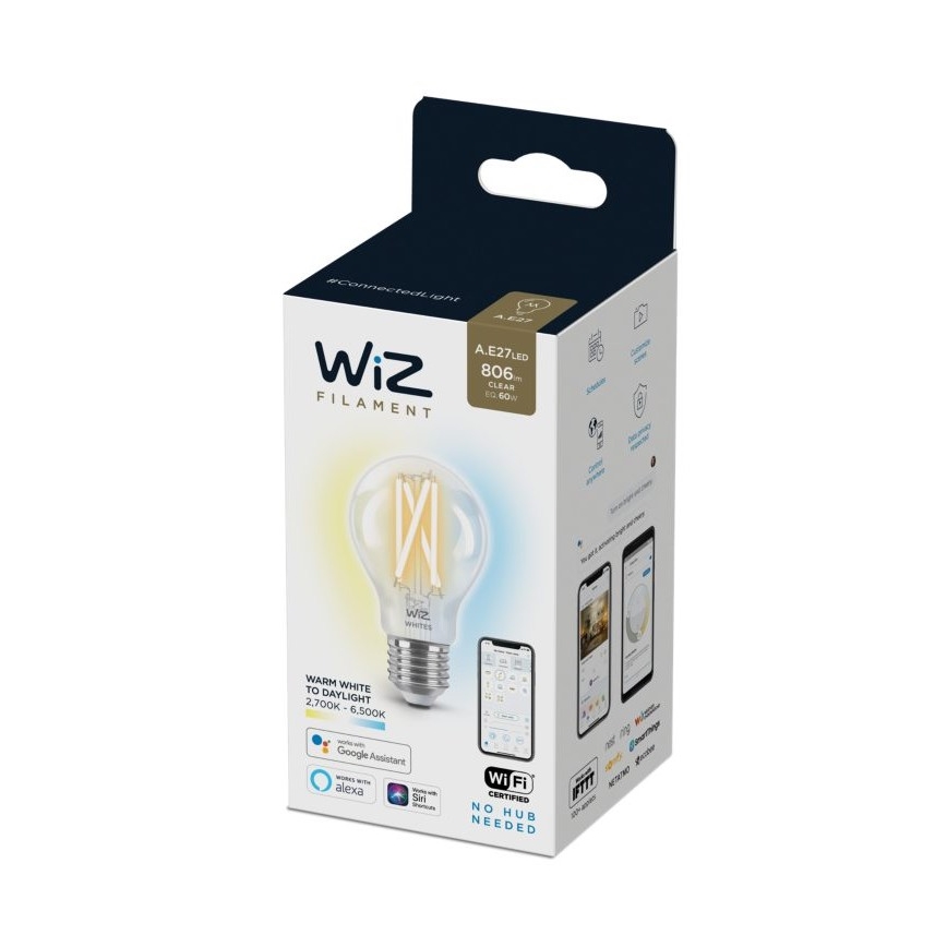Dimmbare LED Glühbirne FILAMENT A60 E27/6,7W/230V 2700-6500K CRI 90 Wi-Fi - WiZ