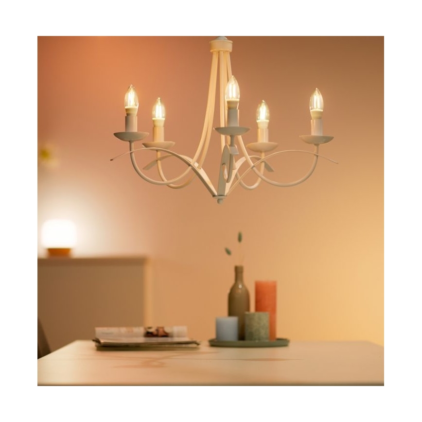Dimmbare LED Glühbirne FILAMENT C35 E14/4,9W/230V 2700-6500K CRI 90 Wi-Fi - WiZ