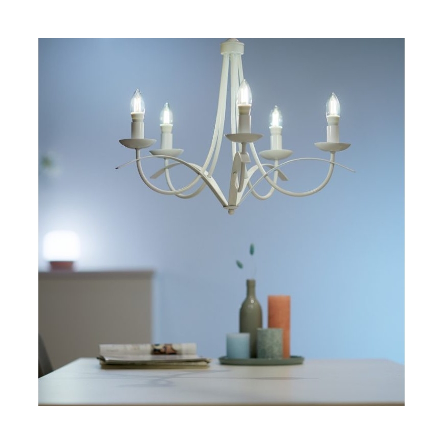 Dimmbare LED Glühbirne FILAMENT C35 E14/4,9W/230V 2700-6500K CRI 90 Wi-Fi - WiZ