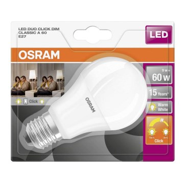 Dimmbare LED-Glühbirne DUO CLICK E27/9W/230V 2700K - Osram